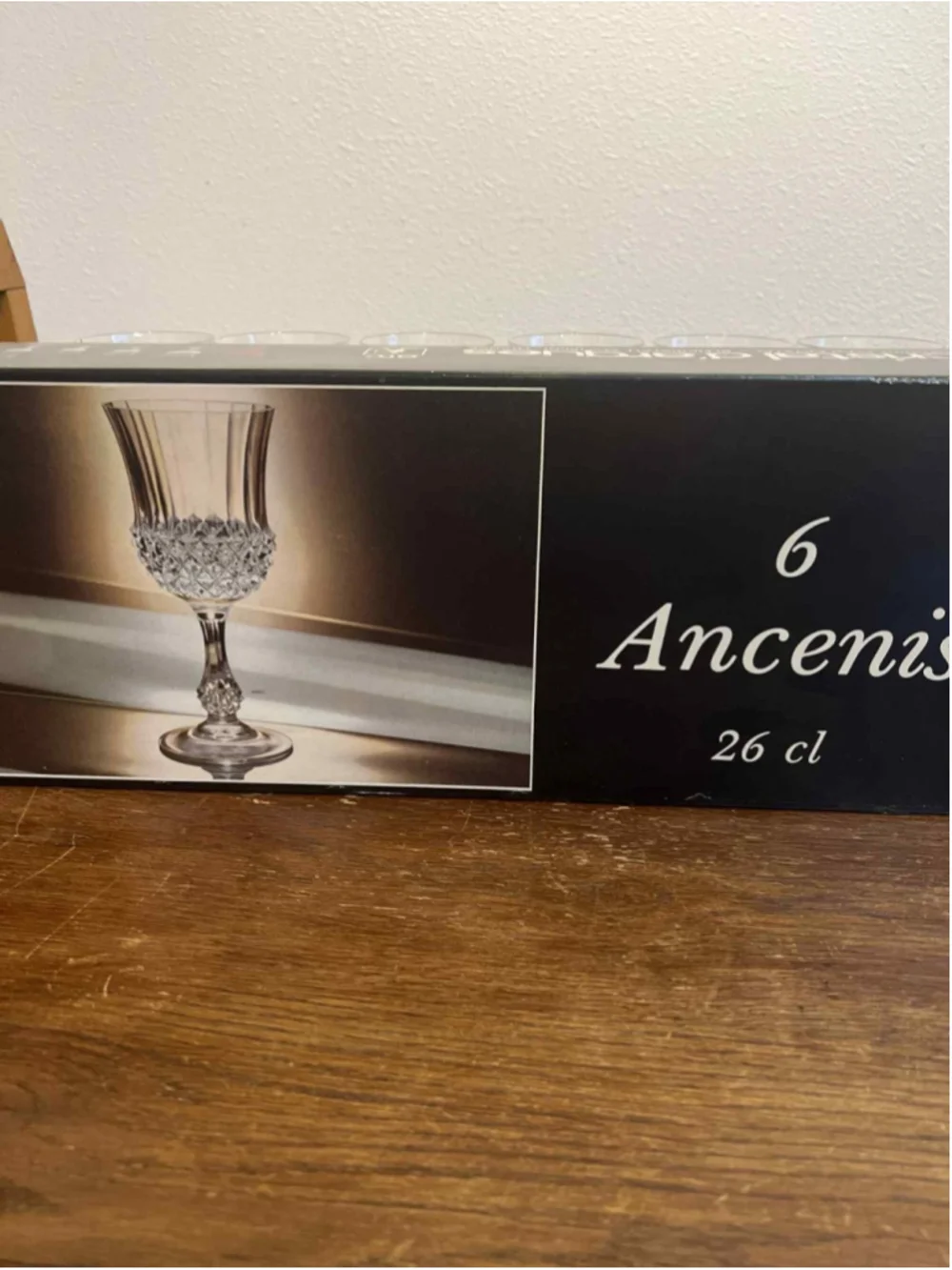 Cristal d’Arques Ancenis 26cl Lead Crystal Wine Glasses Set of 6 NEW NIB France